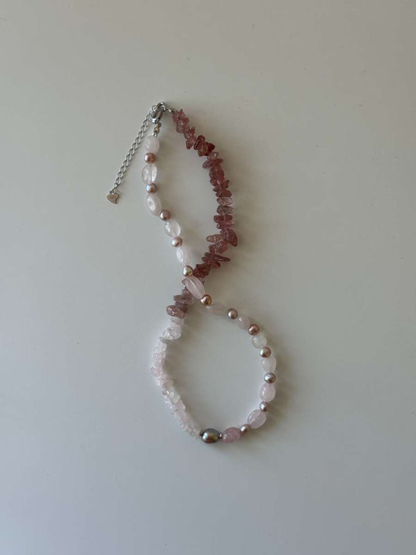 PINK CRYSTAL PEARL NECKLACE